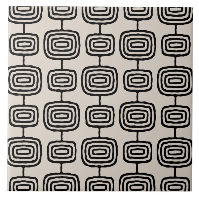 Atomic Rings Abstract Pattern Tile (Front)