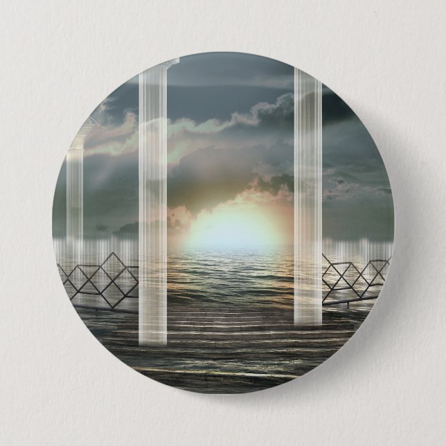 Atomic rise 7.5 cm round badge (Front)