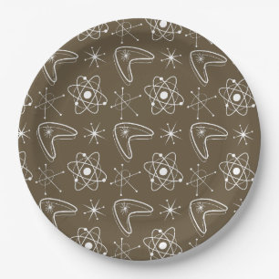 Atomic Shapes MidCentury Modern Christmas MCM Paper Plate