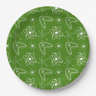 Atomic Shapes MidCentury Modern Christmas MCM    Paper Plate