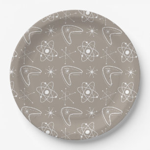 Atomic Shapes MidCentury Modern Christmas MCM    Paper Plate