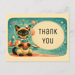 Atomic Siamese Boba Astronaut Cat               Postcard