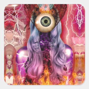 Atomic Square Sticker