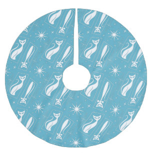 Atomic Star Cat MidCentury Modern Christmas MCM    Brushed Polyester Tree Skirt