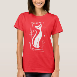 Atomic Star Christmas Cat MidCentury Modern MCM T-Shirt