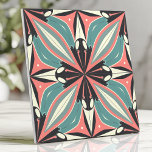 Atomic Starburst Design in Turquoise and Coral Tile<br><div class="desc">Capture the essence of the Atomic Age with this sleek tile design featuring jet-age starbursts, swirling atomic rings, and space-age motifs. The vibrant colour palette of pastel turquoise, coral red, and charcoal grey creates a bold and dynamic look, perfect for mid-century modern and retro-inspired spaces. Ideal for backsplashes, accent walls,...</div>