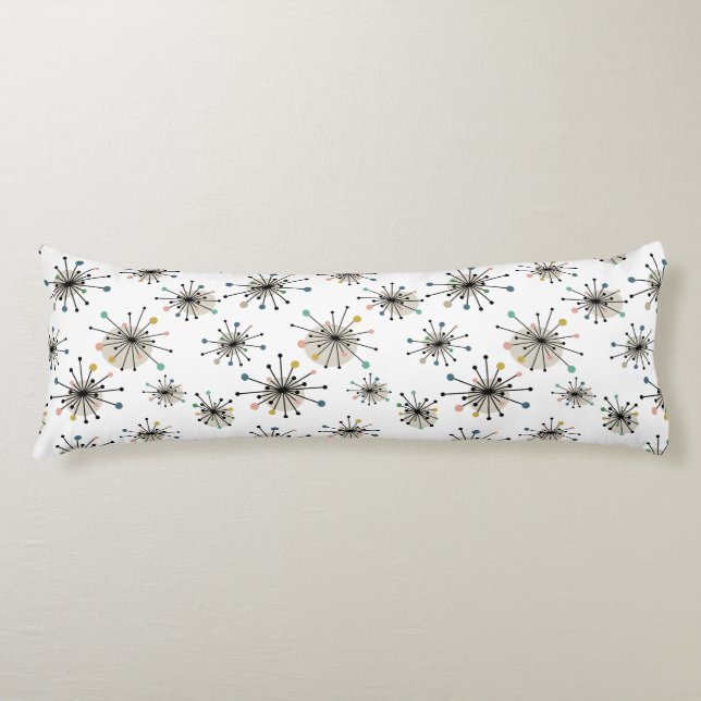 Atomic Starburst Pattern Mid-century Body Cushion (Front)