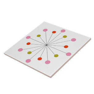 Atomic Starburst Retro  Ceramic Tile
