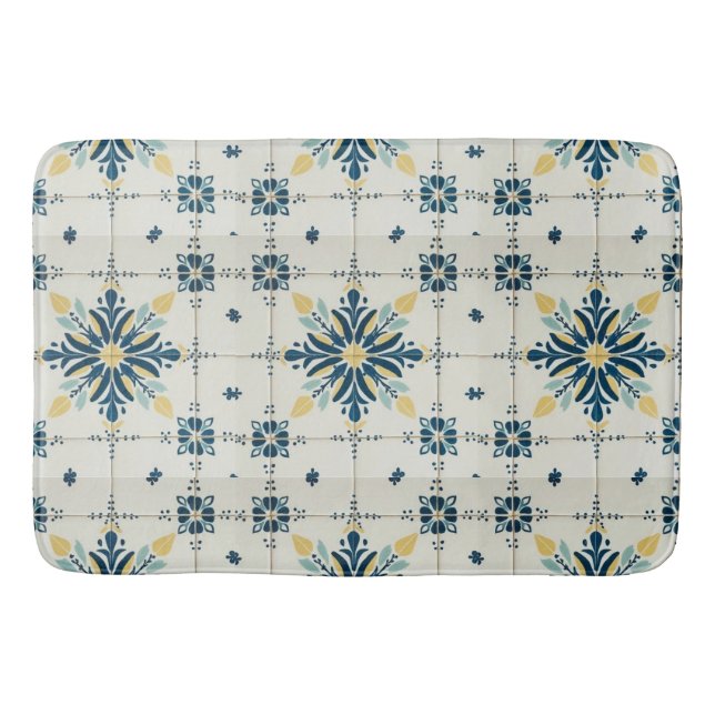 Atomic Starburst Retro Mid Century Modern Bath Mat (Front)