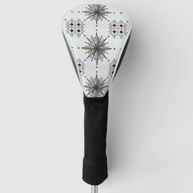 Atomic Starburst Retro Mid Century Modern Golf Head Cover (Front)