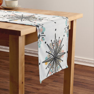 Atomic Starburst Retro Mid Century Modern Short Table Runner