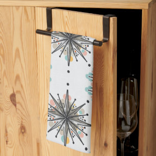 Atomic Starburst Retro Mid Century Modern Tea Towel