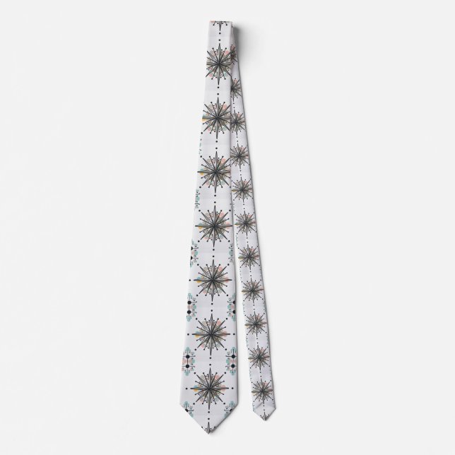Atomic Starburst Retro Mid Century Modern Tie (Front)