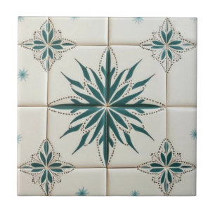 Atomic Starburst Retro Mid Century Modern Tile