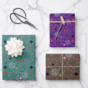 Atomic Starburst Retro  Wrapping Paper Sheet