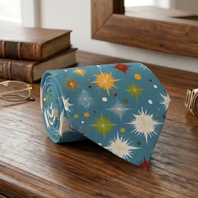 Atomic Starburst Turquoise Mid-Century Modern Tie (Creator Uploaded)