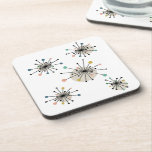 Atomic Starbursts 1950s Mid Century Coaster<br><div class="desc">Add a pop of colour to your coffee table with this fabulous atomic starburst coaster set. It features the bright and bold colours turquoise,  blue,  orange,  green,  tan and black.</div>