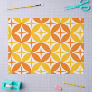 Atomic Stars on mid century orange circles Tissue Paper