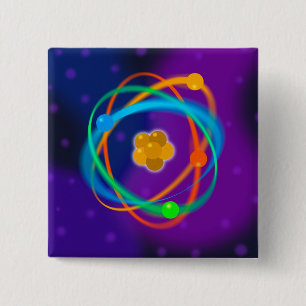 Atomic Structure Spots Science 15 Cm Square Badge