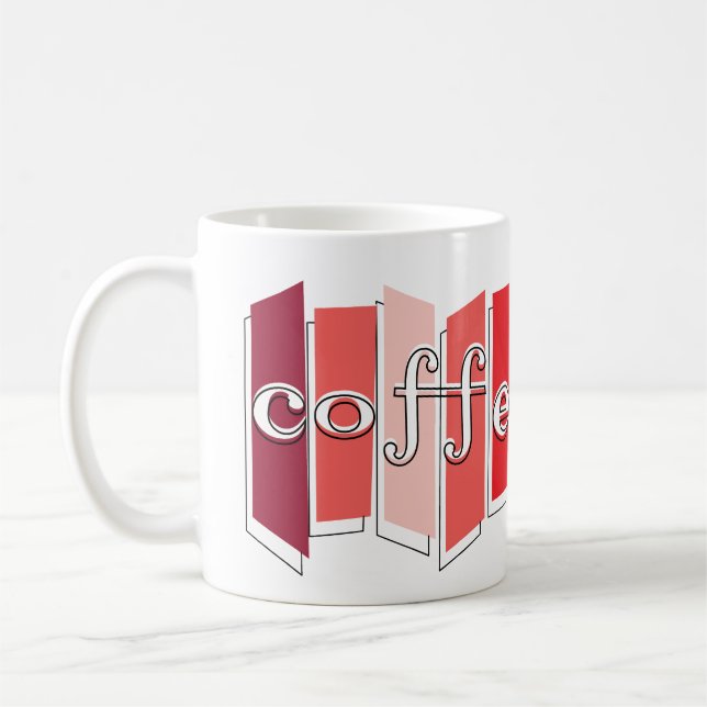 Atomic Style Retro Coffeetime Coffee Mug (red) (Left)
