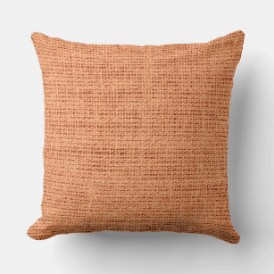 Atomic tangerine burlap linen background cushion
