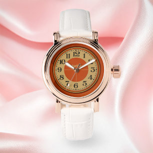 Atomic Tangerine Retro Women Wrist Watch