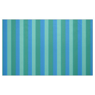 Atomic Teal and Turquoise Stripes Cotton Fabric