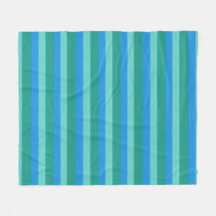 Atomic Teal & Turquoise Stripes Bath Set Fleece Blanket