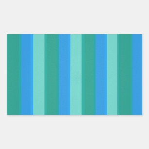 Atomic Teal & Turquoise Stripes Rectangle Stickers