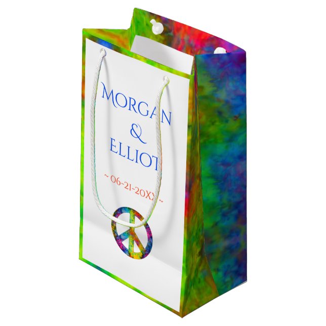 [Atomic Tie-Dye] Rainbow Peace Sign Favour Gift Ba Small Gift Bag (Front Angled)