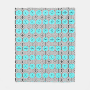 Atomic Turquoise Dots Fleece Blanket
