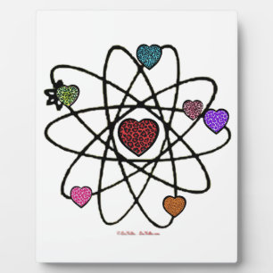 Atomic Valentine Leopard Print Hearts Plaque