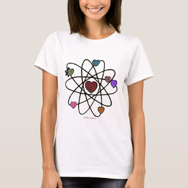 Atomic Valentine Leopard Print Hearts T-Shirt (Front)