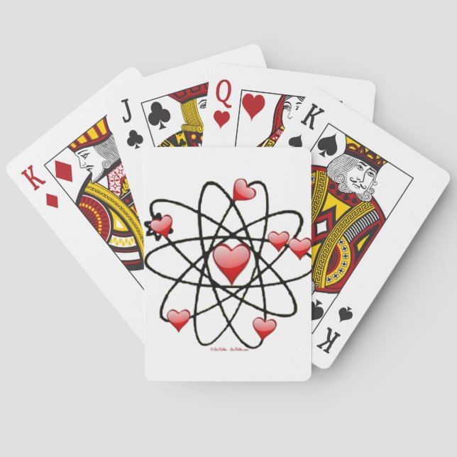Atomic Valentine Red Hearts Playing Cards (Back)