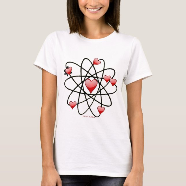 Atomic Valentine Red Hearts T-Shirt (Front)