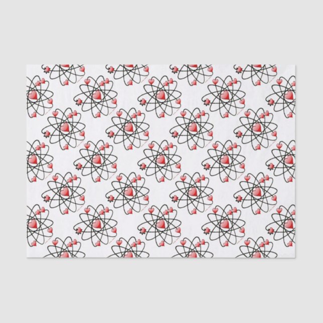 Atomic Valentine Red Hearts Tissue Paper (Front)