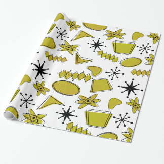 Atomic Yellow and Black Large Scale Wrapping Paper