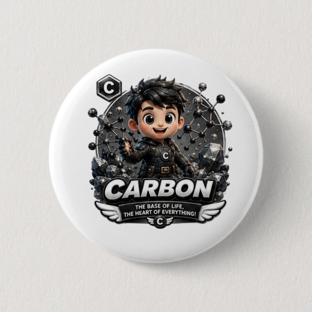  ATOMIVRA Carbon Character  6 Cm Round Badge (Front)