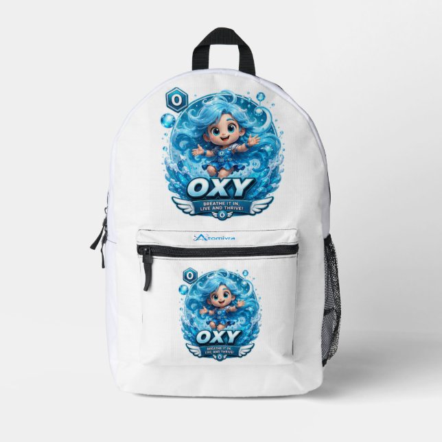 ATOMIVRA Oxygen Character  Printed Backpack (Front)