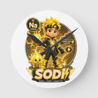 ATOMIVRA Sodium Character Round Clock