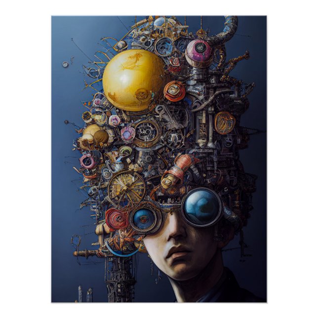 Atompunk Art Maximalism Style, Urban Mathematics Poster (Front)