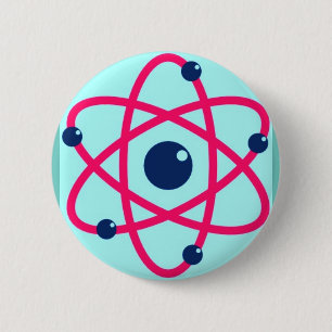Atoms Matter! Pink & Blue Atom 6 Cm Round Badge