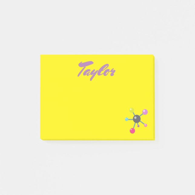 Atoms on Yellow background Post-it Notes (Front)