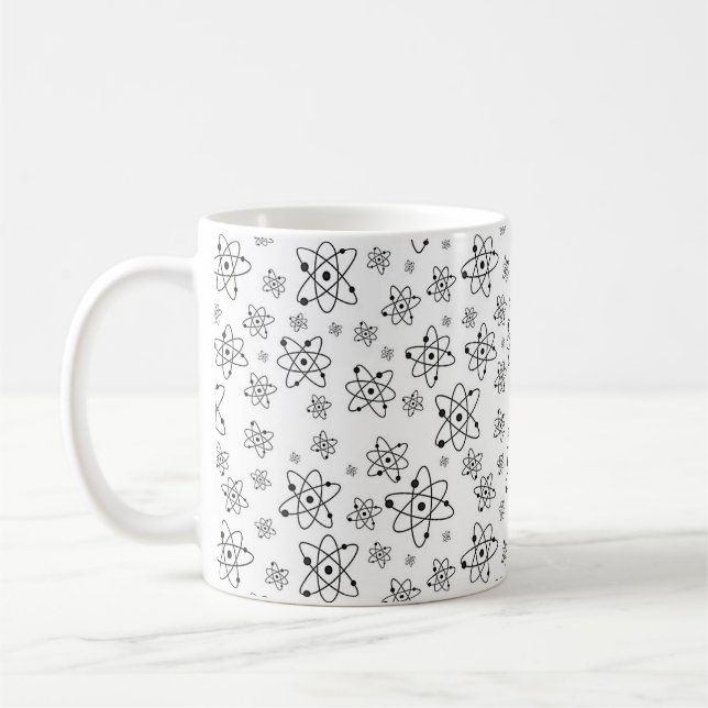 Atoms Retro Atomic Age Pattern Coffee Mug (Left)