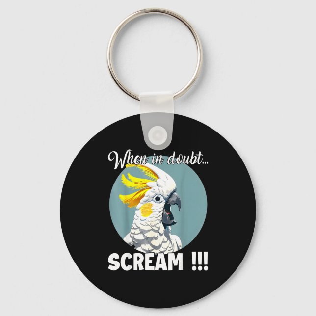 Atoo Meme T, Funny Screaming Sulphur-crested Atoo  Key Ring (Front)