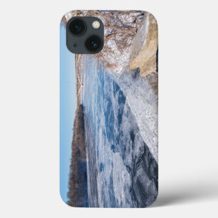 Atop cliff overlooking frozen mississippi river iPhone 13 case