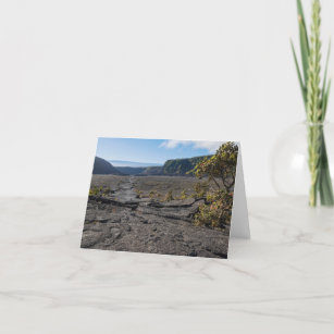 atop dry lava bed of kilauea iki crater thank you card