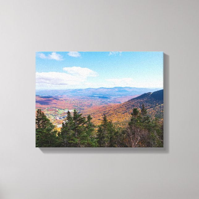 atop mount mansfield overlooking stowe canvas print (Front)
