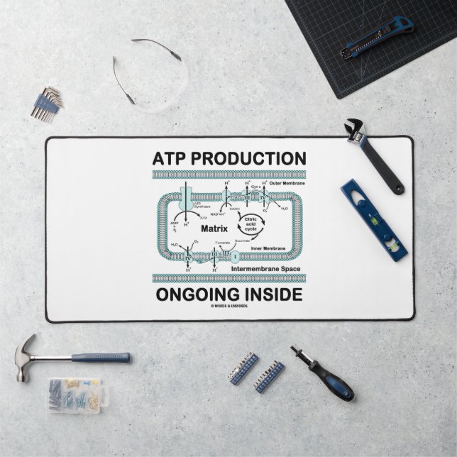 ATP Production Ongoing Inside Mitochondrion Desk Mat (Workstation)