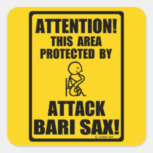 Attack Bari Sax Square Sticker